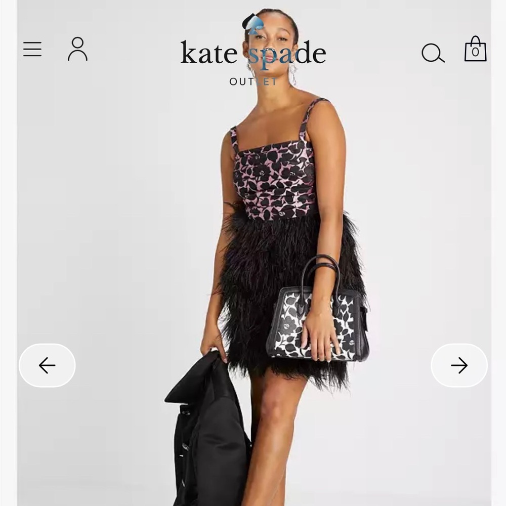Kate Spade Black and Pink Feather Dress
